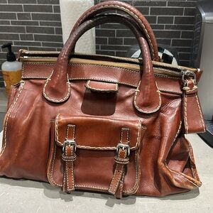 Chloe Brown Leather Satchel